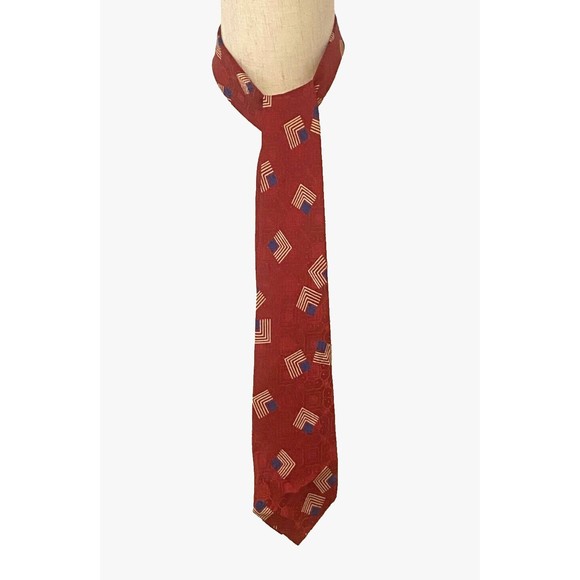 Vintage POLO Ralph Lauren Neck Tie USA Hand made 100% Silk Red Flag Patriotic